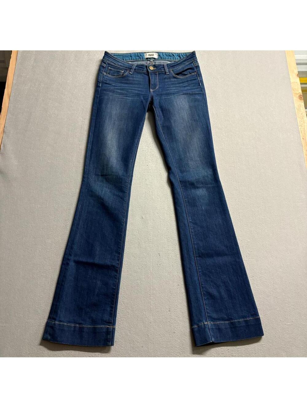 Paige Penny Flare Jeans Womens 27 Blue Denim Stretch Made in USA